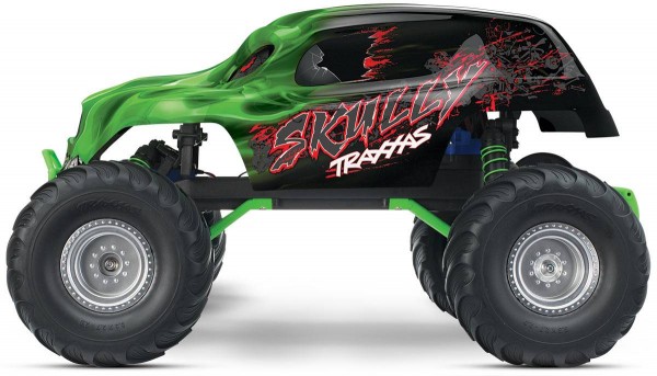 traxxas skully 2wd rc truck in blue