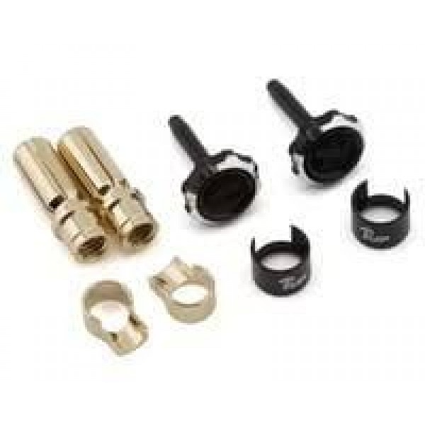 1UP Racing "Lockdown" Adjustable Bullet Plug Grips w/5mm Bullets (Black/Black)