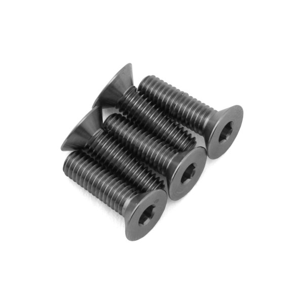 1UP Racing Titanium Pro Duty Flat Head Screws, 3x10mm (5)