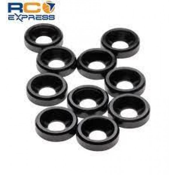 1UP 3mm Countersunk Washers, Black (10)
