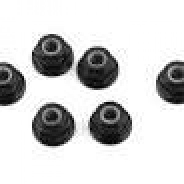 1UP Racing 3mm Aluminum Flanged Locknuts (Black) (6)