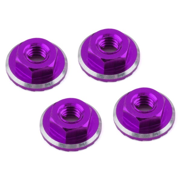 1UP Racing Lockdown Ultralite 4mm Serrated Wheel Nuts, Purple (4)
