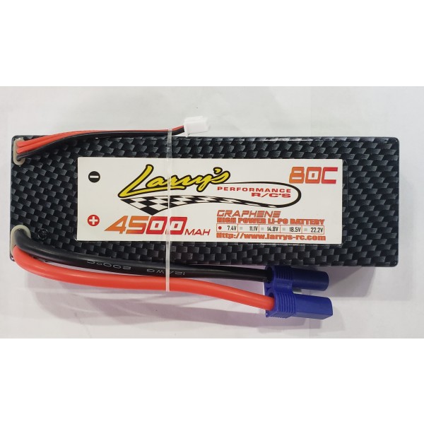 Larry's Performance RC Graphene LiPo Battery (4500mAh/2S/80C) with EC5 Connector