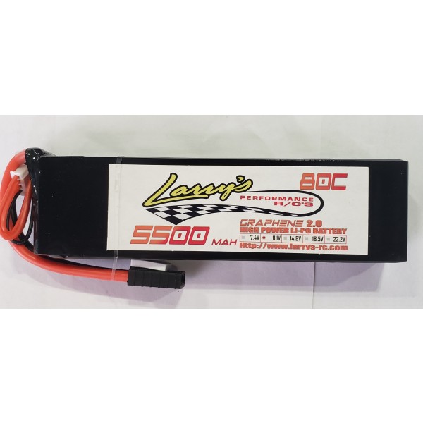 Larry's Performance RC Hardcase Graphene LiPO with TRX Connector, 5500mAh/3s/80C