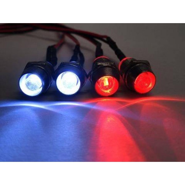 Apex RC 1/10 4 LED Universal Head And Tail Light Kit W/ Bezels