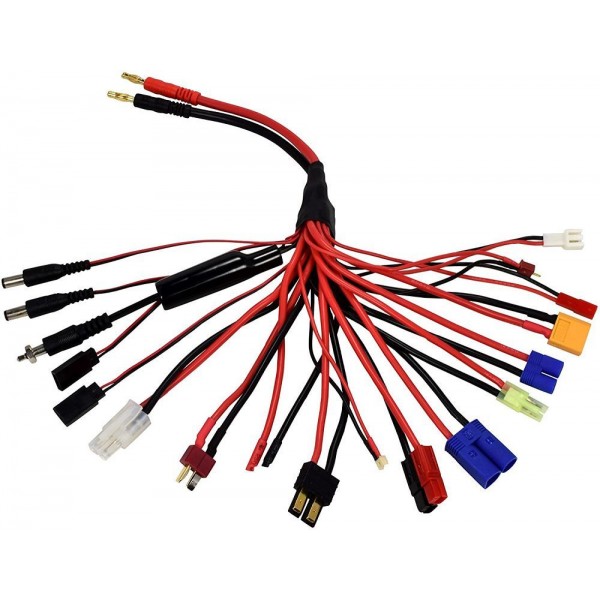 APEX RC 18-in-1 Banana Plug Squid Charger Adapter Lead Cord