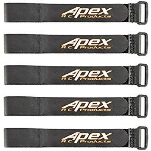 Apex RC Products Heavy Duty Rubberized Battery Straps, 16x300mm (5)
