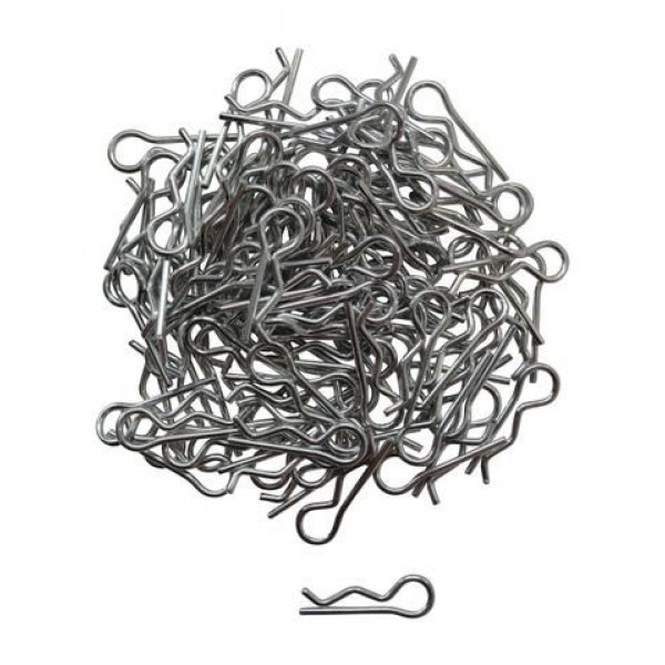 Apex RC Products 1/10 Medium Galvanized Steel Body Clips (100)