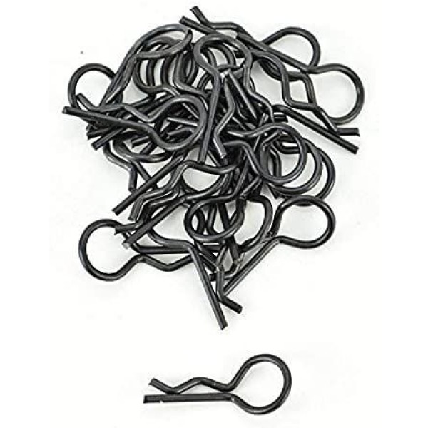 Apex RC Products 1/10 Large Bent Body Clips, Black (25)
