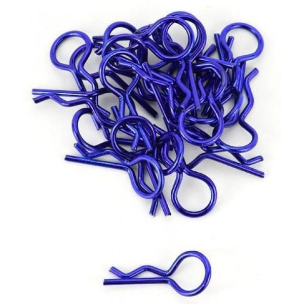 Apex RC 1/10 Large Bent RC Anodized Body Clips, Blue 