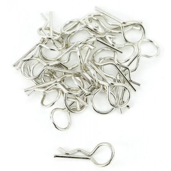Apex RC 1/10 Large Bent RC Anodized Body Clips, Silver