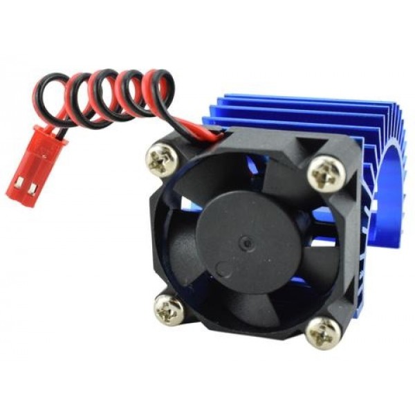Apex RC Products Aluminum 540/550 Motor Heat Sink with 30mm Fan, Blue