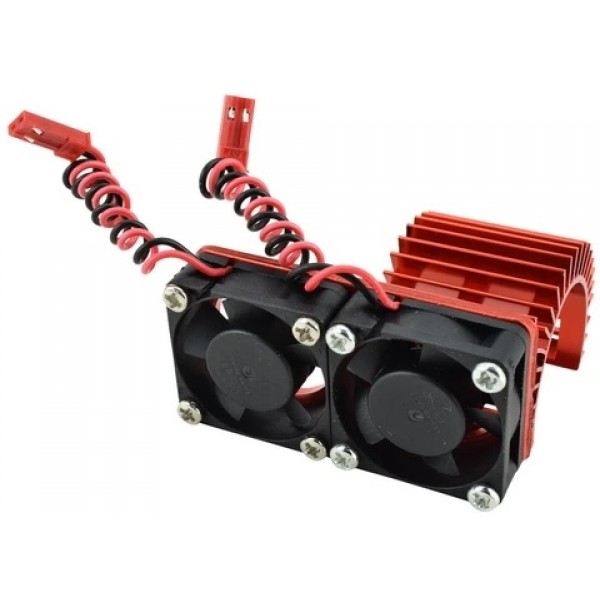 Apex RC Aluminum 540/550 Heat Sink with two 30mm Fans, Red