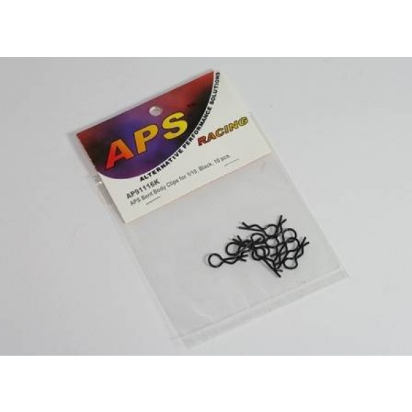 APS Racing Medium Bent Body Clips Black V2 (10)