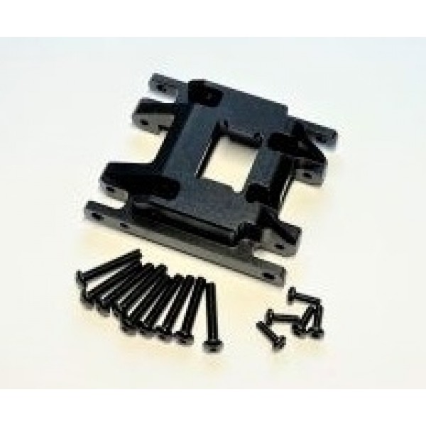 APS Racing TRX-4M Aluminum Center Gear Box Mount / Center Skid, Black