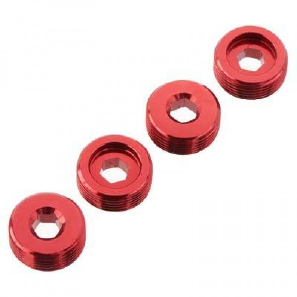 Arrma Aluminium Front Hub Nuts, Red (4)