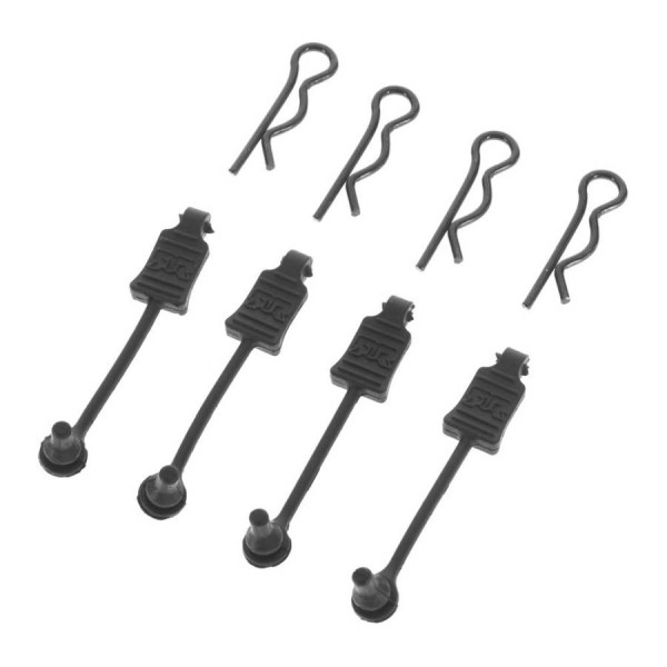 Arrma Body Clip Retainers, 1/8, Black (4)