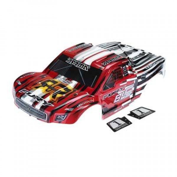 Arrma Fury 2014 BLS Red Body Painted with Decals 