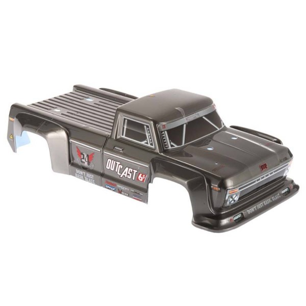 Arrma Outcast 6S BLX Painted Body, Decaled & Trimmed, Dark Silver