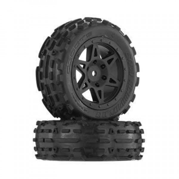 Arrma dBoots "Sand Scorpion DB" Mounted Front Black Tires, Glued (2)