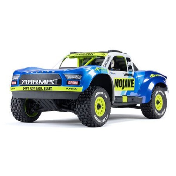 Arrma MOJAVE GROM MEGA 380 Brushed 4X4 Small Scale Desert Truck RTR with Battery & Charger, Blue/White
