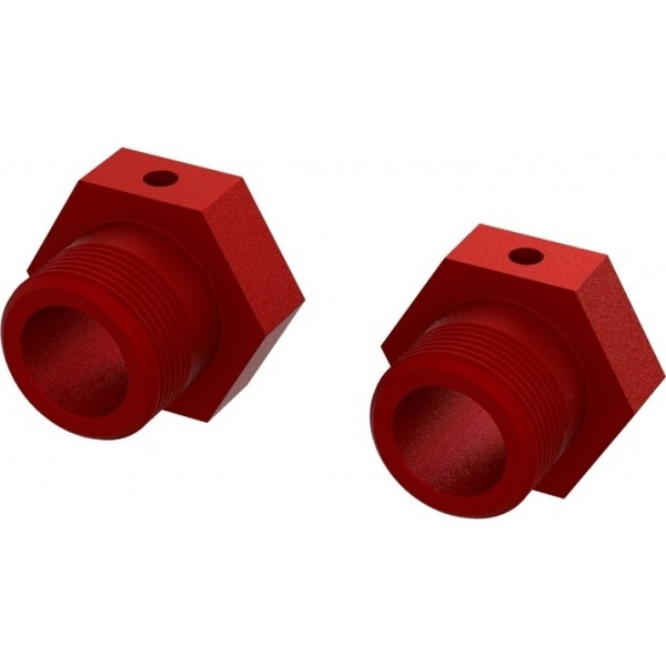 Arrma Aluminum Wheel Hexes, 24mm, Red (2)