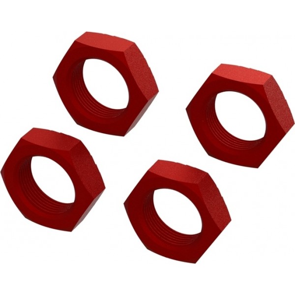 Arrma Aluminum Wheel Nuts, 24mm, Red (4)