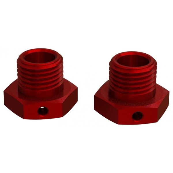 Arrma Aluminum Wheel Hexes, 14.6mm, Red (2)
