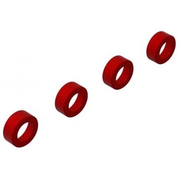 Arrma Aluminum Suspension Arm End Cap, Red (4)