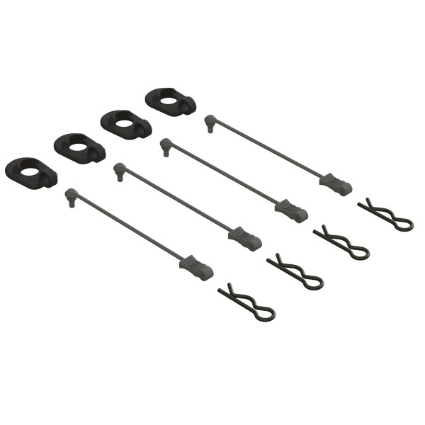 Arrma Body Clip Retainers, 1/5 Scale, Black (4)