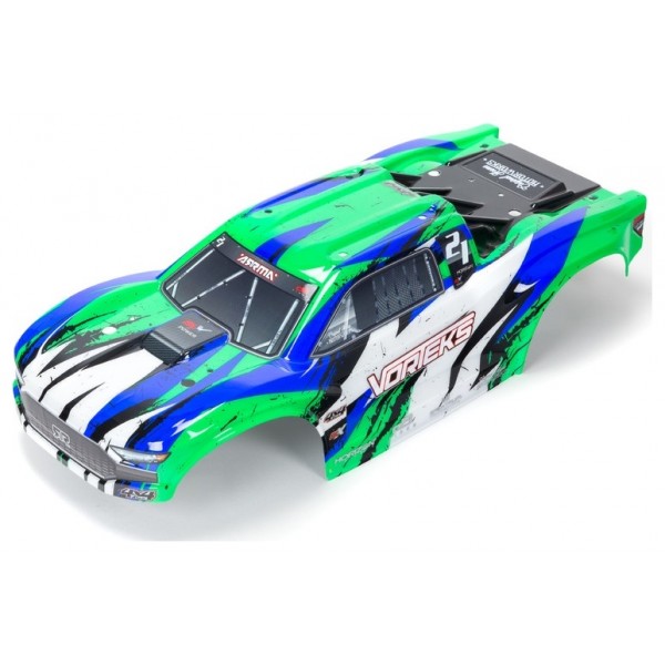 Arrma Vorteks 4X4 BLX Painted Decal Trimmed Body, Green