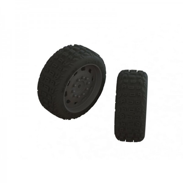 Arrma Dboots Katar 35/085 2.4 Pre-Mounted Tire, Grey (2)