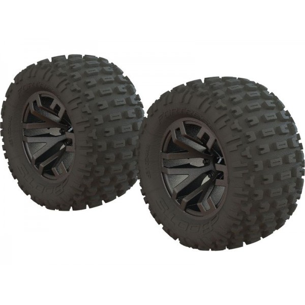 Arrma Dboots 'Fortress MT' 2.8" 14mm Glued Tire Set, Gun Metal (2)