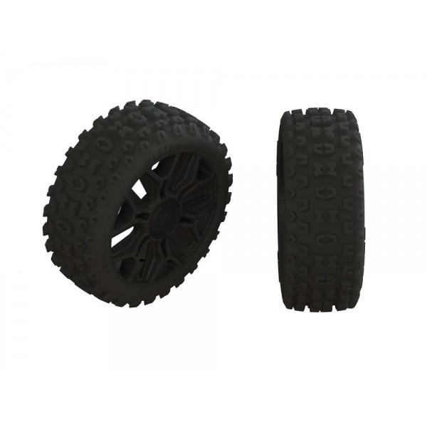 Arrma Dboots 'Fortress MT' Glued Tire Set, Gun Metal (2)
