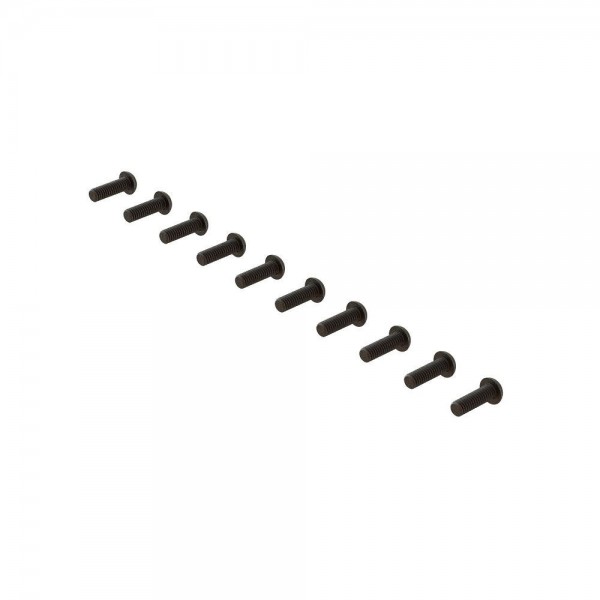 Arrma Button Head Hex Screws, M2.5x8mm, 6mm Flange (10)