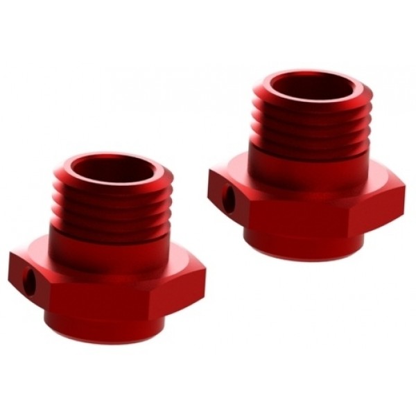 Arrma Aluminum Wheel Hexes 17mm/16.5mm, Red (2)
