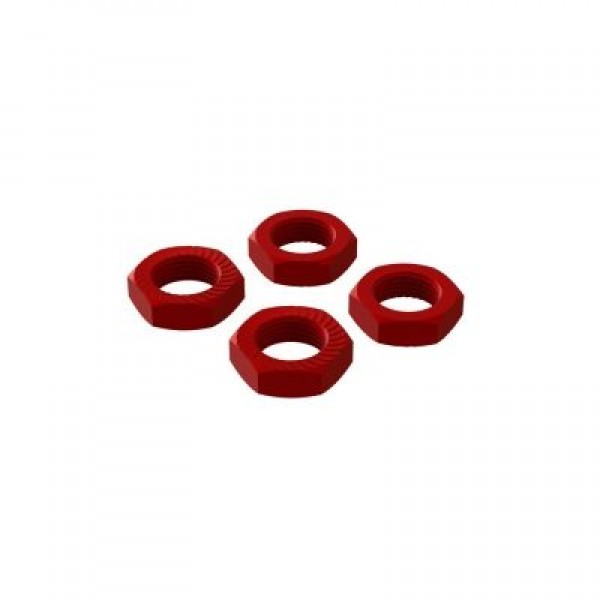 Arrma Aluminum Wheel Nut, 17mm, Red (4)