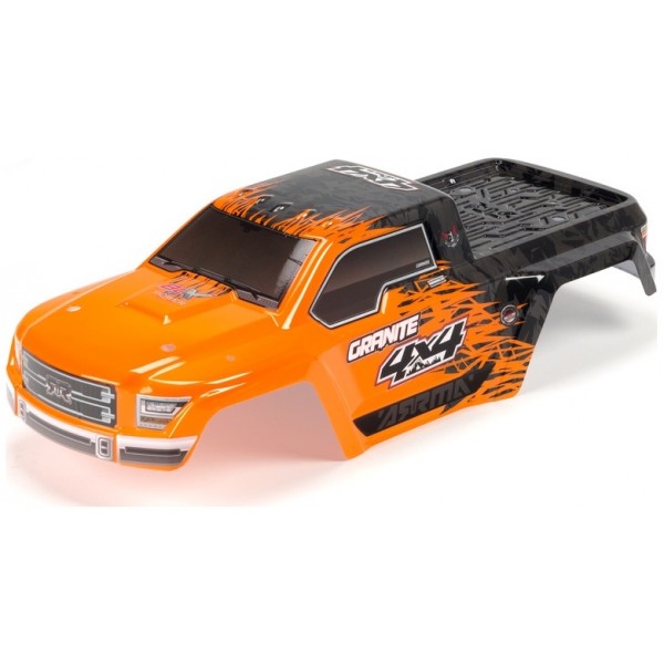 Arrma Painted & Decaled & Trimmed Body, Orange/Black (GRANITE 4x4 BLX)