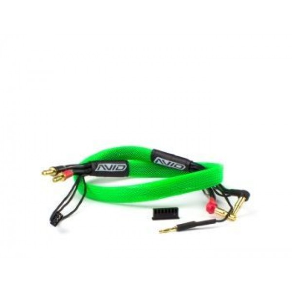 Avid RC2S Charge Lead Cable w/4mm & 5mm Bullet Connector, 2', Green