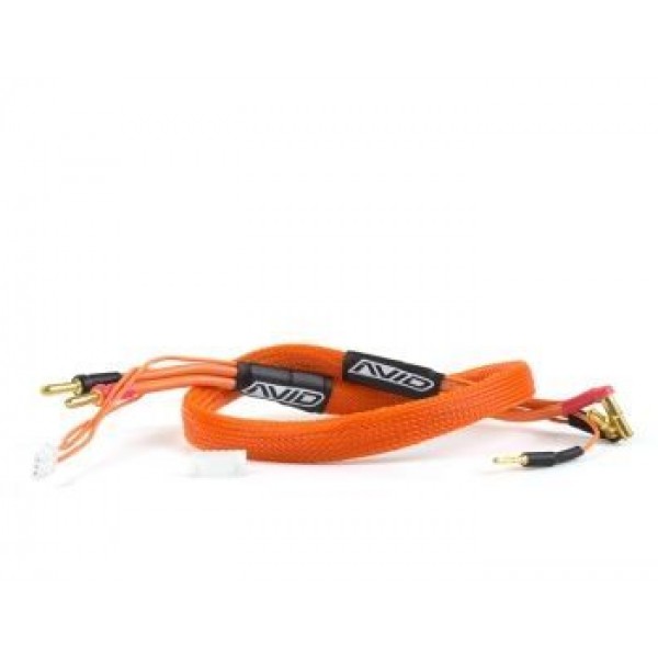 Avid RC 2S Charge Lead Cable w/4mm & 5mm Bullet Connector (2') | Orange
