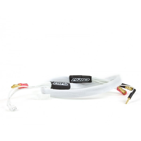 Avid RC 2S Charge Lead Cable with 4mm & 5mm Bullet Connector, White (2)