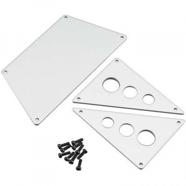 Axial Aluminum Front Skid Plates / Tube Style Bumber, Silver (3)