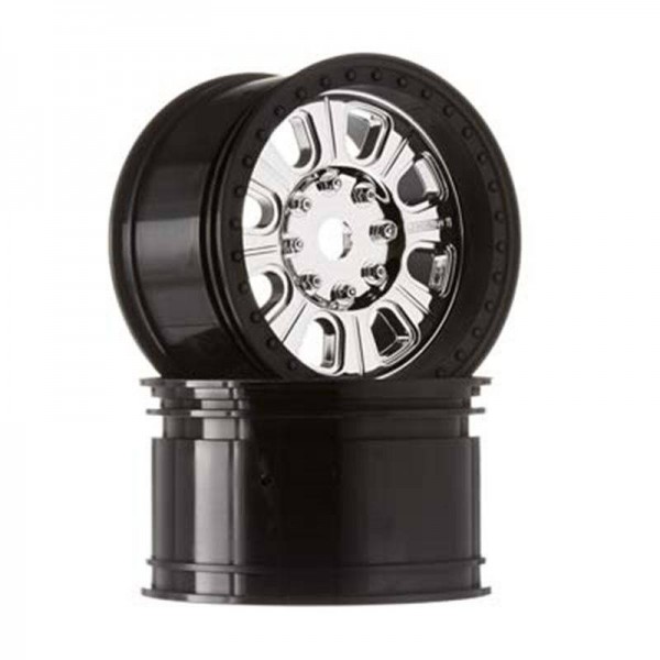 Axial Raceline Monster 3.8" Wheels, Chrome/Black (2)