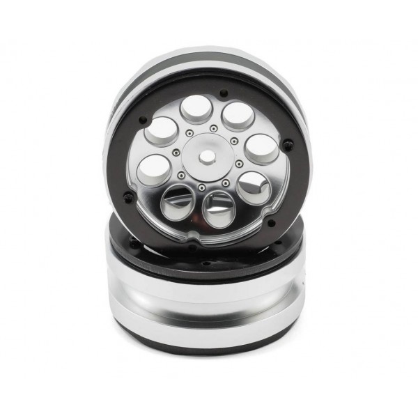 Axial 1.9" 8 Hole Beadlocks, Satin Chrome (2)
