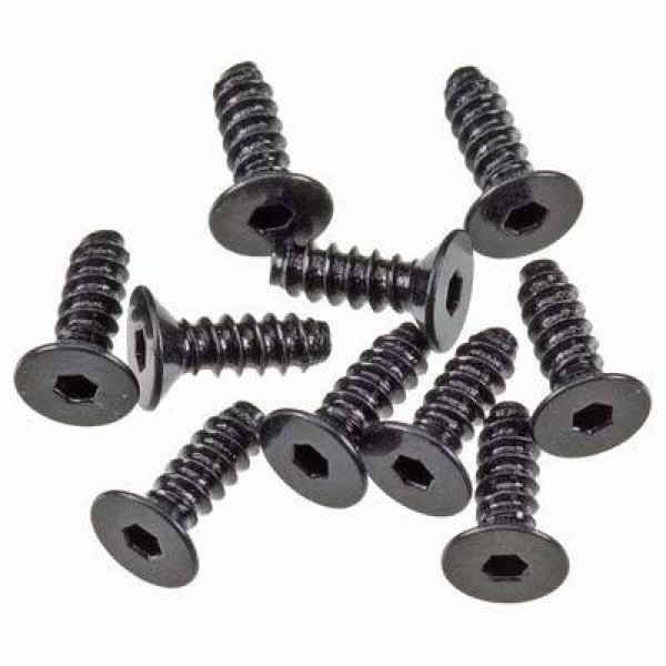 AXA0413 M2.6x8mm Hex Socket Tapping Flat Head Black(10)