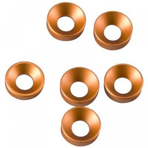 Axial Cone Washers, 3x6.9x2mm, Orange (6)