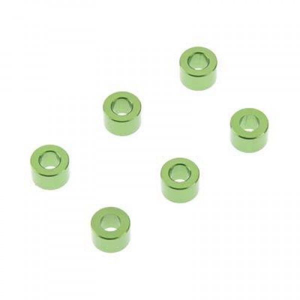 Axial Aluminum Spacers, 4x6mm, Green (6)