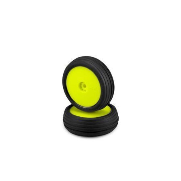 JConcepts Hawk Pre-Mounted Yellow Wheels, Green (2)