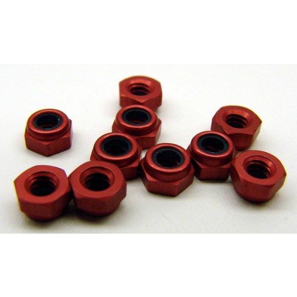 Calandra Racing Concepts 4-40 Aluminum Locknut, Red (10)