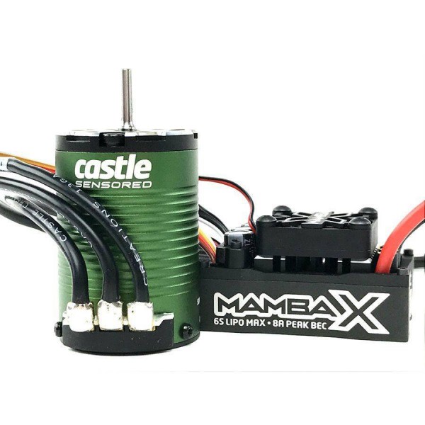 Castle Mamba X SCT Pro Sensored 25.2V Waterproof ESC with 1410-3800kV Motor Combo